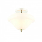 Plafonnier sicily, nickel brillant et verre