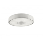 Plafonnier spin, acier textile et ppma, chrome et blanc, 75 cm