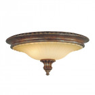 Plafonnier stirling castle, bronze et verre, 2 ampoules