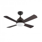Plafonnier-ventilateur borneo, en acier, verre et mdf, marron cuivré