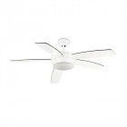 Plafonnier-ventilateur samal, en acier, verre et contreplaqué, blanc