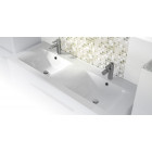 Plan de toilette Soft double vasque en céramique blanc brillant 120 cm
