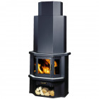 Poêle à bois bouilleur diplomat 21 b 18kw - 28kw type cheminée / chaudière