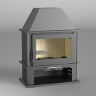 Fm poêle à bois acier m-108 12,5kw avec porte en fonte