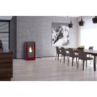 Poêle à granulés chaudière hydraulique altea hydro 16kw rouge impérial