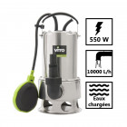 Pompe d'évacuation vito pour eaux chargées 550w - vide cave - piscine, eaux de pluie câble électrique 10m