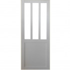 Porte coulissante atelier en enrobe blanc largeur 73