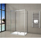 Cabine de douche en forme U une porte de douche coulissante avec 2 Paroi latérales H 195 cm - Dimensions au choix