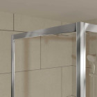 Porte de douche coulissante et retour 120x80x200cm - Profilés Chrome - Verre trempé 6mm - CHROMED CRUSH Aurlane - PACF492