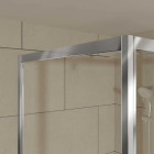 Porte de douche coulissante et retour 140x80x200cm - Verre trempé 6 mm - Profilé chrome - CHROMED CRUSH Aurlane - PACF494