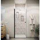 Porte de douche pivotante 80x195cm - Verre trempé 8mm anticalcaire - Alu Noir - DARK ELEMENTARY Aurlane - FAC1102
