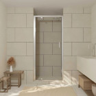 Porte de douche pivotante 80x200 cm - Verre trempé 6 mm - Profilé chrome - CHROMED CRUSH Aurlane - FAC773