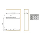 Porte-bouteilles latéral extractible Supra avec fermeture amortie, module 150mm, Acier, Peint aluminium