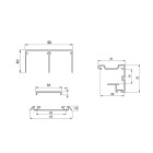 Kit de ferrures pour Placard 90 2 portes coulissantes et armoire à fermeture souple, profilé Vall, épaisseur 19mm, panneaux non inclus, anodisé mat