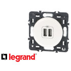 Prise chargeur usb double blanc legrand céliane™