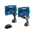 Combi-Kit 2 Outils 18V - Perceuse visseuse sans fil GSR 18V-110C + Boulonneuse sans fil GDR 18V-210C + 2 Batteries GBA 18V 5.0Ah + Chargeur rapide GAL 1880 CV - BOSCH - 0615990N2W