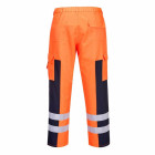 Pantalon de travail renforcé sur les genoux haute visibilité - orange / bleu marine - Taille au choix 