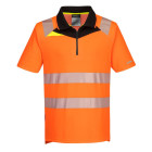 Polo manches courtes haute visibilité dx4 - orange / noir - Taille au choix 