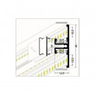 Profilé aluminium arrière ruban led - diffuseur - sans diffuseur, taille - 2000mm