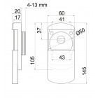 Protection magnétique disec pour cylindre rond - diamètre 50mm max - chromé satiné mg351minifot
