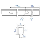 Rail en aluminium percé tous les 44 cm longueur 3 m