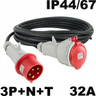 Rallonge triphasé + neutre 32a 3p+n+t 380v - cable ho7rnf 5x6mm² rallonge tétrapolaire 32a - 5g6mm² - longueur 5m