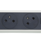 Rallonge 4x2p+t surface avec interrupteur sans cordon - blanc/gris foncé (049465)