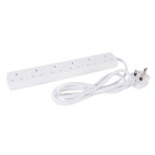 Rallonge électrique avec voyant néon - 6 prises - 2 m