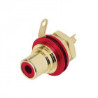 Rean - Embase Phono (Rca) - Contacts Dorés - Rouge