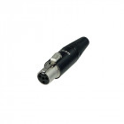 Rean Tiny - Connecteur Femelle, 4 Pôles, Noir, Contacts Dorés