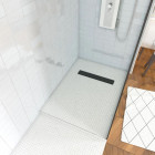 Receveur de douche à carreler 80x120cm - Grille caniveau linéaire Noir mat Aurlane - FAC343