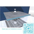 Receveur de douche à carreler 90x90 cm avec bondes à sortie verticale - Grille Inox - RAINY Aurlane - PACR002