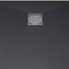 Receveur de douche Noir Effet Pierre 90x90 cm et grille décor perforée en Inox - ROCK 2 Aurlane - FAC1072