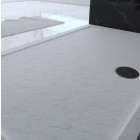 Receveur de douche à poser rectangle 120x80 cm extra plat en acrylique renforcée blanc - Finition pierre Aurlane - FAC366