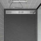 Receveur en acrylique gris effet pierre 90x120x4 cm - Grille linéaire chrome- METEORA Aurlane - FAC394