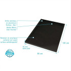 Receveur en acrylique Noir effet pierre 90x120x4 cm + Grilles linéaires chrome et Noire mate - METEORA Aurlane - PACR308