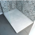 Receveur à poser en matériaux composite SMC - Finition ardoise blanc mat - 90×140 cm Aurlane - FAC204