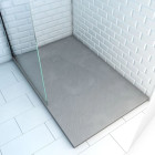 Receveur à poser en matériaux composite SMC - Finition ardoise grise - 80x120cm - ROCK 2 GREY 80 Aurlane - FAC203