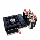 Rechaud camping gaz butane propane avec piezo cook 150 + 8 cartouches de gaz camping
