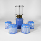 Lampe de camping à gaz kemper 760 coque abs - lampe à gaz avec 4 cartouches de gaz - lampe de camping pour cartouche gaz 190g