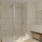 Retour pour paroi pour douche 90x200 cm - Profilés chrome - Verre transparent 6mm - CHROMED CRUSH Aurlane - FAC776