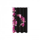 Rideau de douche noir orchidées roses lanyu black 180 x 200 polyester msv