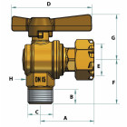 Robinet arrêt compteur équerre MF - DIFF