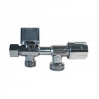 Robinet d arrêt wc 3 voies horizontal laiton spécial douchette wc bidet