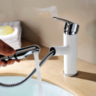 Robinet lavabo mitigeur contemporain avec tuyau extractible en acier inoxydable noir