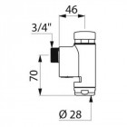 Robinet tempoflux wc m3/4 ø28 temporisé 7 sec + robinet darrêt