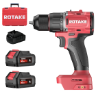 Perceuse visseuse à percussion 18V 70Nm - ROTAKE - avec 2 batteries 18V 4.0AH - chargeur - coffret – D1H-40D