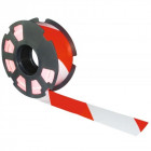 Ruban de signalisation polyéthylène rubaplast©, blanc et rouge, largeur 75mm, rouleau de 500m