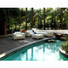 Salon de jardin en cuir blanc dubai, 6/8 personnes