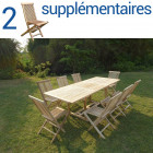 Ensemble salon de jardin en teck amara 8+2 chaises - bundle chaises